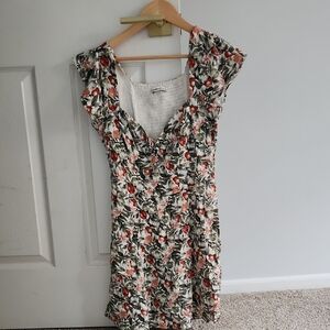 Abercrombie & Fitch Red and Green Floral Mini Dress